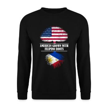 American grown with filipino roots Philippines - Unisex Sweatshirt - black - Front - Alina (178cm) & Michal (187cm)