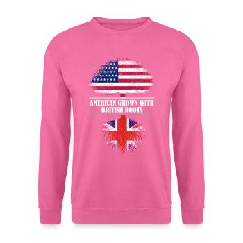 American grown with british roots Great Britain - Unisex Pullover - Pink - Vorne