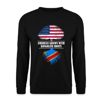 American grown with kongolese roots Congo - Unisex Pullover - Schwarz - Vorne - Alina (178cm) & Michal (187cm)