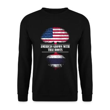 American grown with thai roots Thailand - Unisex Sweatshirt - black - Front - Alina (178cm) & Michal (187cm)