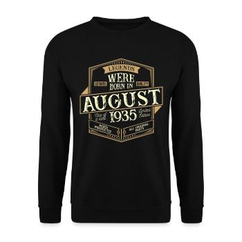 August 1935 birthday man - Unisex Sweatshirt - black - Front - Alina (178cm) & Michal (187cm)