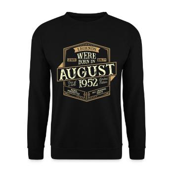 August 1952 birthday man - Unisex Sweatshirt - black - Front - Alina (178cm) & Michal (187cm)