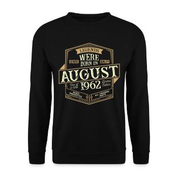 August 1962 birthday man - Unisex Sweatshirt - black - Front - Alina (178cm) & Michal (187cm)