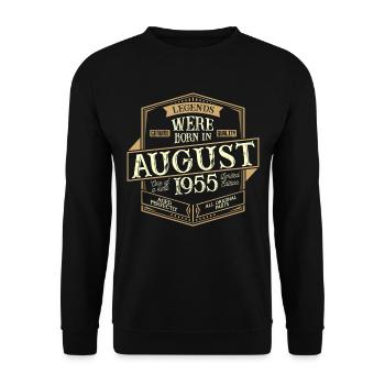 August 1955 Birthday Man - Unisex Sweatshirt - black - Front - Alina (178cm) & Michal (187cm)