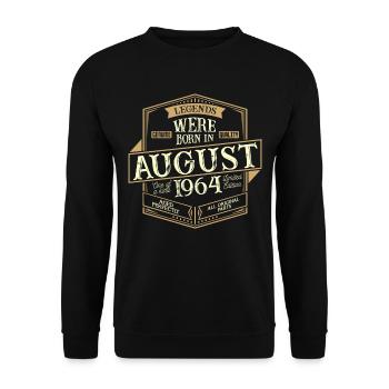 August 1964 birthday man - Unisex Sweatshirt - black - Front - Alina (178cm) & Michal (187cm)