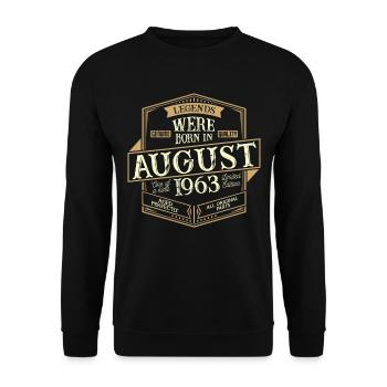 August 1963 birthday man - Unisex Sweatshirt - black - Front - Alina (178cm) & Michal (187cm)