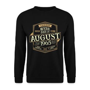 August 1965 Birthday Man - Unisex Sweatshirt - black - Front - Alina (178cm) & Michal (187cm)