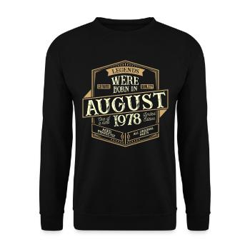 Août 1978 Anniversaire Homme - Sweat-shirt Unisexe - noir - Devant - Alina (178cm) & Michal (187cm)