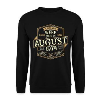 August 1974 Birthday Man - Unisex Sweatshirt - black - Front - Alina (178cm) & Michal (187cm)