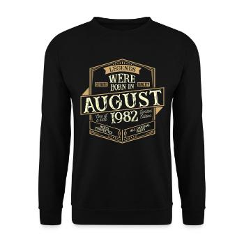 Août 1982 Anniversaire Homme - Sweat-shirt Unisexe - noir - Devant - Alina (178cm) & Michal (187cm)