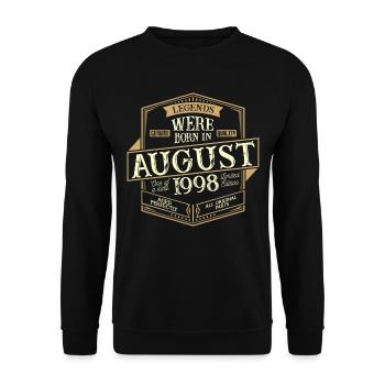 August 1998 Birthday Man - Unisex Sweatshirt - black - Front - Alina (178cm) & Michal (187cm)