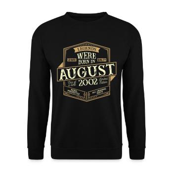 August 2002 Birthday Man - Unisex Sweatshirt - black - Front - Alina (178cm) & Michal (187cm)