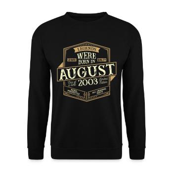 Août 2003 Anniversaire Homme - Sweat-shirt Unisexe - noir - Devant - Alina (178cm) & Michal (187cm)