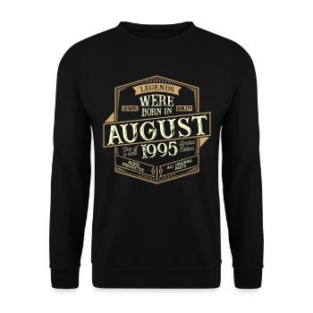Août 1995 Anniversaire Homme - Sweat-shirt Unisexe - noir - Devant - Alina (178cm) & Michal (187cm)