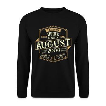 August 2004 Birthday Man - Unisex Sweatshirt - black - Front - Alina (178cm) & Michal (187cm)