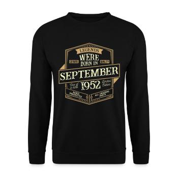 Septembre 1952 Anniversaire homme - Sweat-shirt Unisexe - noir - Devant - Alina (178cm) & Michal (187cm)