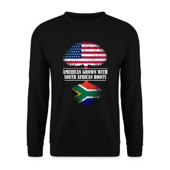 American grown with south african roots Flag - Unisex Sweatshirt - black - Front - Alina (178cm) & Michal (187cm)