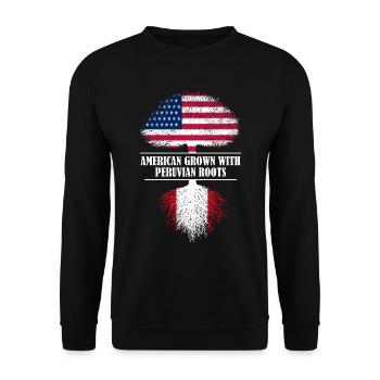 Américain cultivé avec des racines péruviennes drapeau - Sweat-shirt Unisexe - noir - Devant - Alina (178cm) & Michal (187cm)