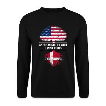 American grown with Danish roots Denmark - Unisex Sweatshirt - black - Front - Alina (178cm) & Michal (187cm)