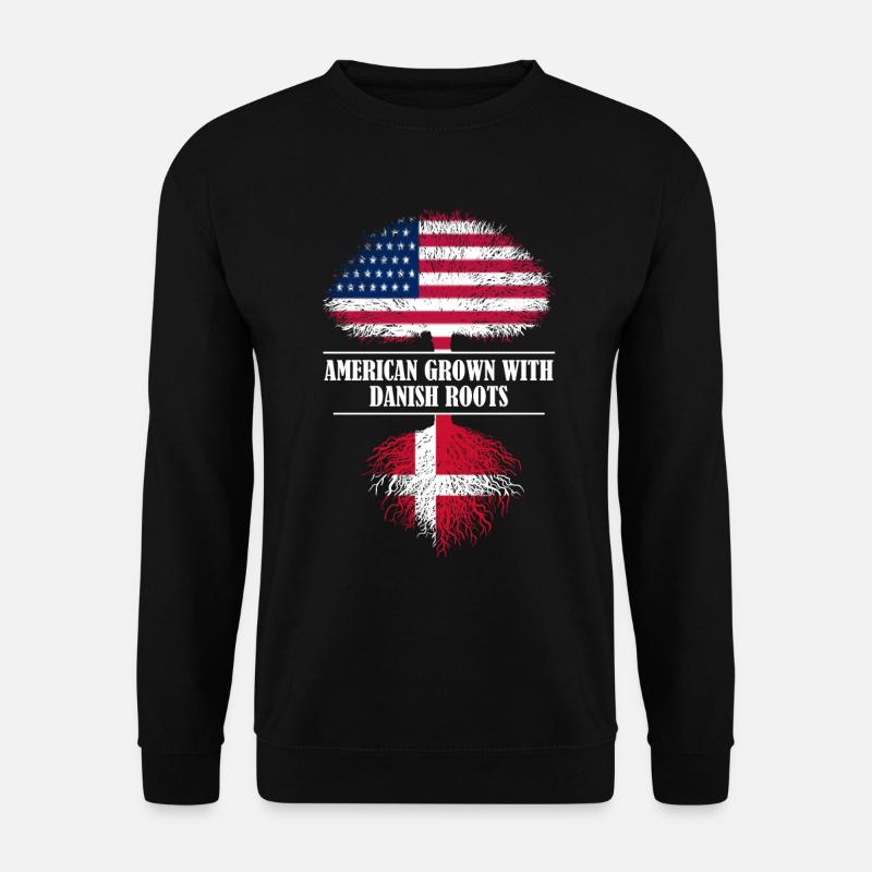 American grown with Danish roots Denmark - Unisex Pullover - Schwarz