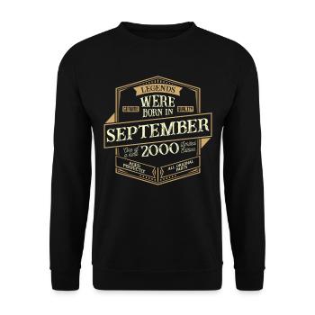 September 2000 Birthday Man - Unisex Sweatshirt - black - Front - Alina (178cm) & Michal (187cm)