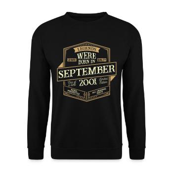 September 2001 birthday man - Unisex Sweatshirt - black - Front - Alina (178cm) & Michal (187cm)