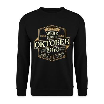 October 1960 birthday man - Unisex Sweatshirt - black - Front - Alina (178cm) & Michal (187cm)