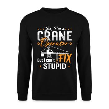 Grutier Ouvrier de la construction Profession Grutier Cadeau - Sweat-shirt Unisexe - noir - Devant - Alina (178cm) & Michal (187cm)