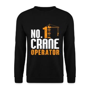 Kranführer Bauarbeiter Bau Beruf Arbeit Geschenk - Unisex Pullover - Schwarz - Vorne - Alina (178cm) & Michal (187cm)