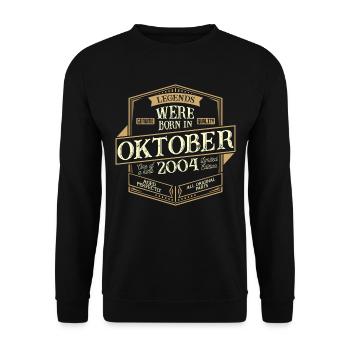 Octobre 2004 Anniversaire Homme - Sweat-shirt Unisexe - noir - Devant - Alina (178cm) & Michal (187cm)