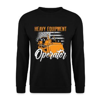 Bagger Planierraupe Bulldozer Bauarbeiter Geschenk - Unisex Pullover - Schwarz - Vorne - Alina (178cm) & Michal (187cm)