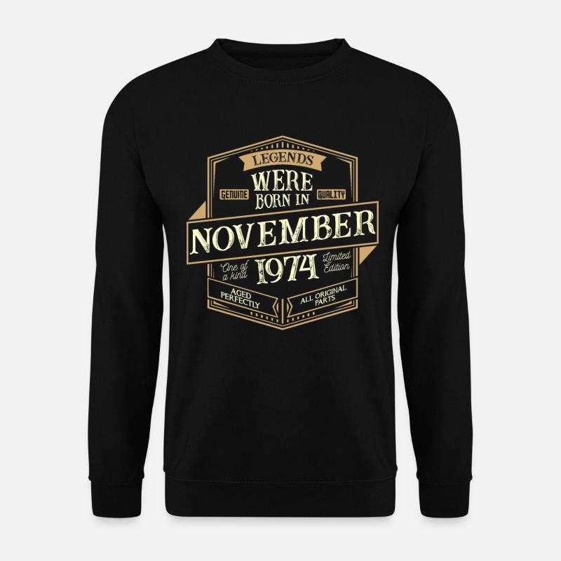 November 1974 Birthday Man - Unisex Sweatshirt - black