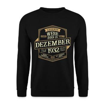 December 1932 Birthday Man - Unisex Sweatshirt - black - Front - Alina (178cm) & Michal (187cm)