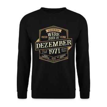 Décembre 1971 Anniversaire Homme - Sweat-shirt Unisexe - noir - Devant - Alina (178cm) & Michal (187cm)