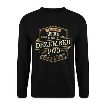 Décembre 1973 Anniversaire Homme - Sweat-shirt Unisexe - noir - Devant - Alina (178cm) & Michal (187cm)