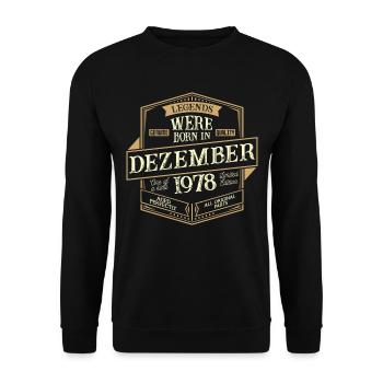 December 1978 Birthday Man - Unisex Sweatshirt - black - Front - Alina (178cm) & Michal (187cm)