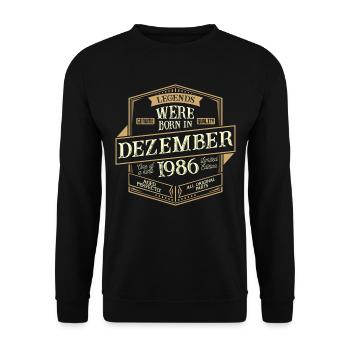 December 1986 Birthday man - Unisex Sweatshirt - black - Front - Alina (178cm) & Michal (187cm)