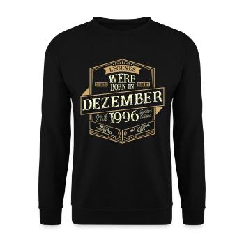 Décembre 1996 Birthday Man - Sweat-shirt Unisexe - noir - Devant - Alina (178cm) & Michal (187cm)