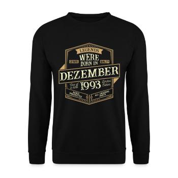Décembre 1993 Anniversaire Homme - Sweat-shirt Unisexe - noir - Devant - Alina (178cm) & Michal (187cm)