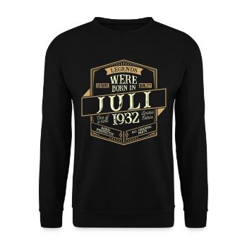 Juillet 1932 Anniversaire homme - Sweat-shirt Unisexe - noir - Devant - Alina (178cm) & Michal (187cm)