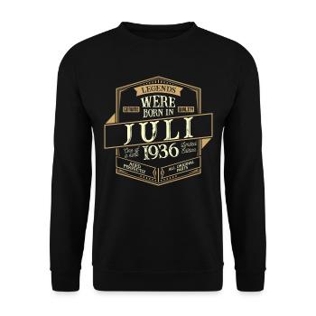 Juillet 1936 Anniversaire homme - Sweat-shirt Unisexe - noir - Devant - Alina (178cm) & Michal (187cm)