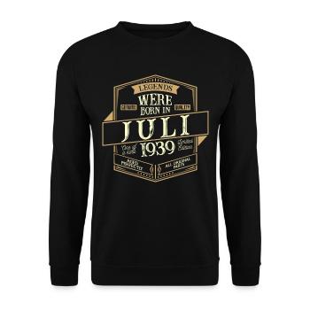 Juillet 1939 Anniversaire homme - Sweat-shirt Unisexe - noir - Devant - Alina (178cm) & Michal (187cm)