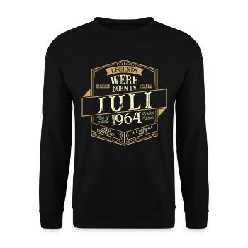 Juillet 1964 Anniversaire Homme - Sweat-shirt Unisexe - noir - Devant - Alina (178cm) & Michal (187cm)