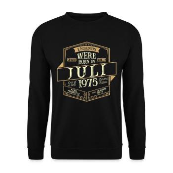 July 1975 Birthday Man - Unisex Sweatshirt - black - Front - Alina (178cm) & Michal (187cm)