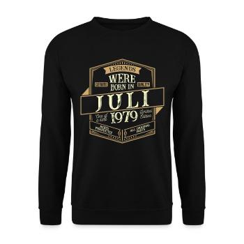 Juillet 1979 Anniversaire Homme - Sweat-shirt Unisexe - noir - Devant - Alina (178cm) & Michal (187cm)