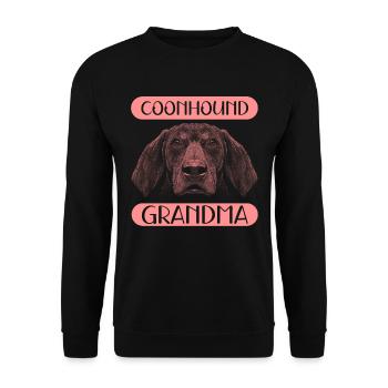 Coonhound Grandma Dog Owner Mistress Gift - Unisex Sweatshirt - black - Front - Alina (178cm) & Michal (187cm)