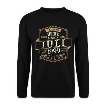 Juillet 1999 Anniversaire Homme - Sweat-shirt Unisexe - noir - Devant - Alina (178cm) & Michal (187cm)