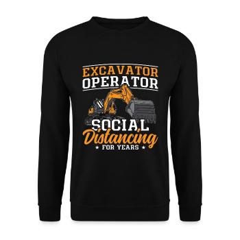 Excavatrices Travailleurs de la construction Excavatrice Chauffeur Excavatrice Cadeau - Sweat-shirt Unisexe - noir - Devant - Alina (178cm) & Michal (187cm)