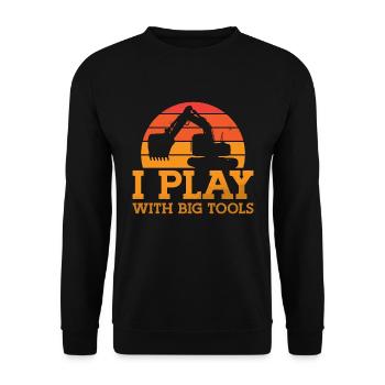 Ouvriers de la construction Excavatrices Excavatrice Conducteur Excavatrice Cadeau - Sweat-shirt Unisexe - noir - Devant - Alina (178cm) & Michal (187cm)