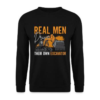 Excavatrice Travailleurs de la construction Excavatrices Excavatrices Chauffeurs Cadeau - Sweat-shirt Unisexe - noir - Devant - Alina (178cm) & Michal (187cm)